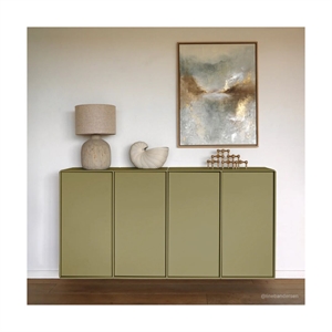 Seattle skænk m/ 4 låger - Olive - Mål: B155 x H79 x D33 cm.